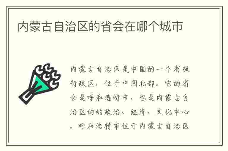 内蒙古自治区的省会在哪个城市